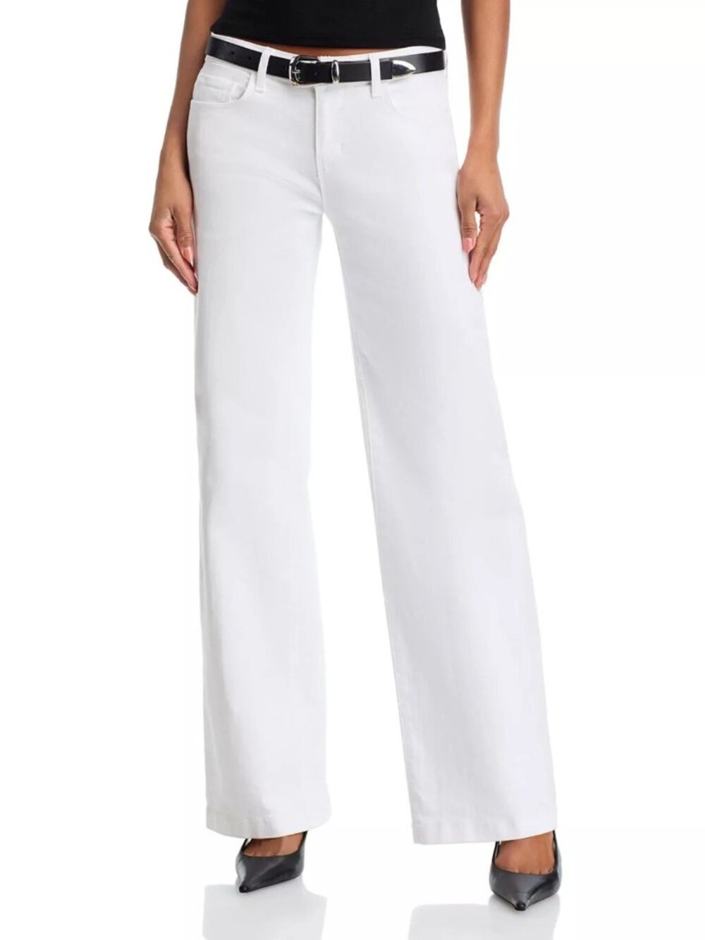L'AGENCE Womens Jeans Size 29 White Low Rise Wide Leg Joanne Stretch Denim New